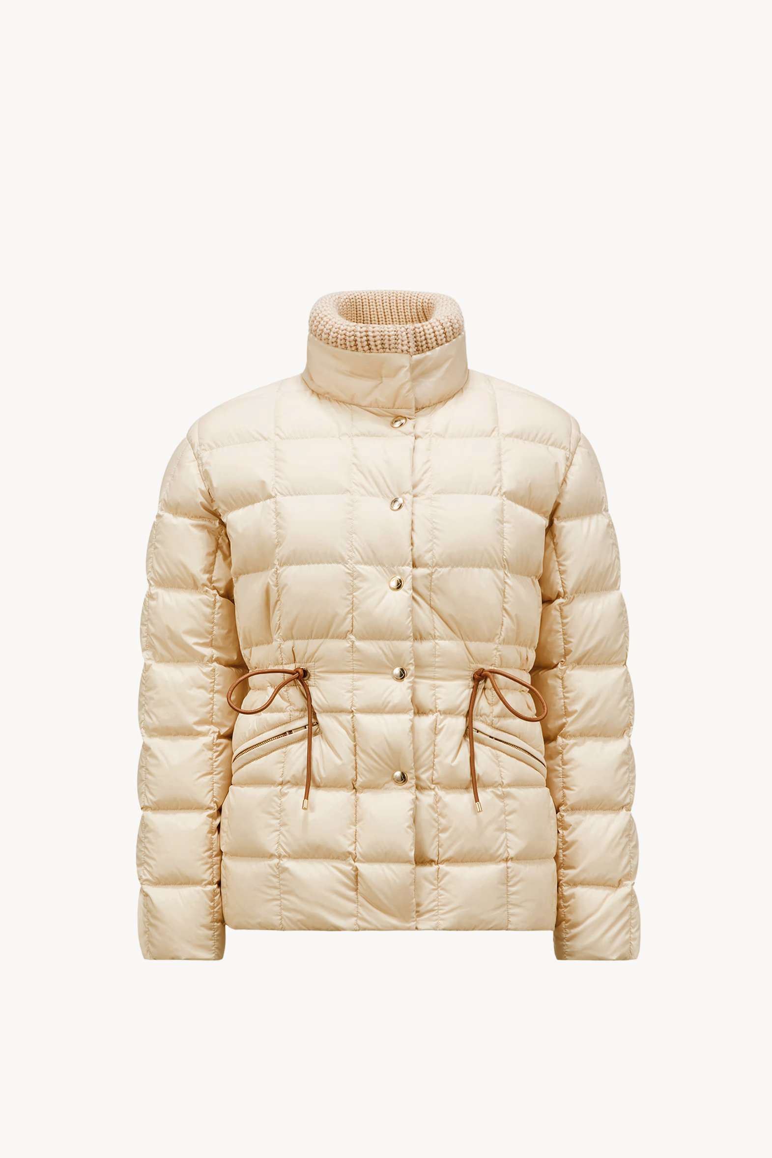 Plumífero corto con ribetes de piel Antigone Mujer Beige Moncler 2